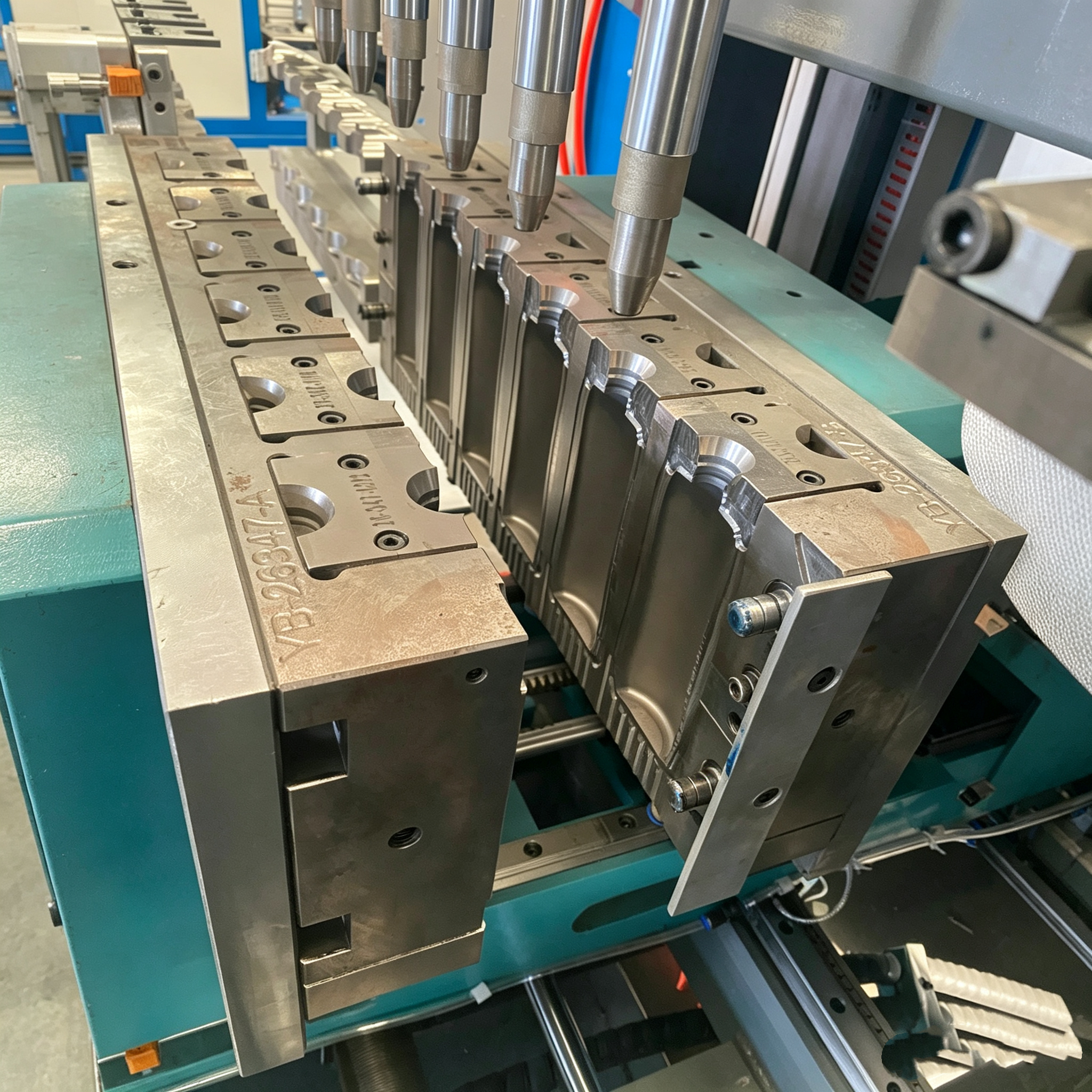 80mm screw fully automatic servo hydraulic blow molding machine, 2 stations, 6 cavities, used to produce small bottles or small hollow plastic products